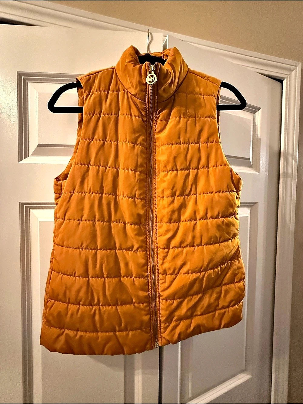 Michael Kors Quilted Puffer Vest Women'Small Mustard Color Size Small